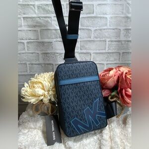 Michael Kors Black and Blue Belt Bag
